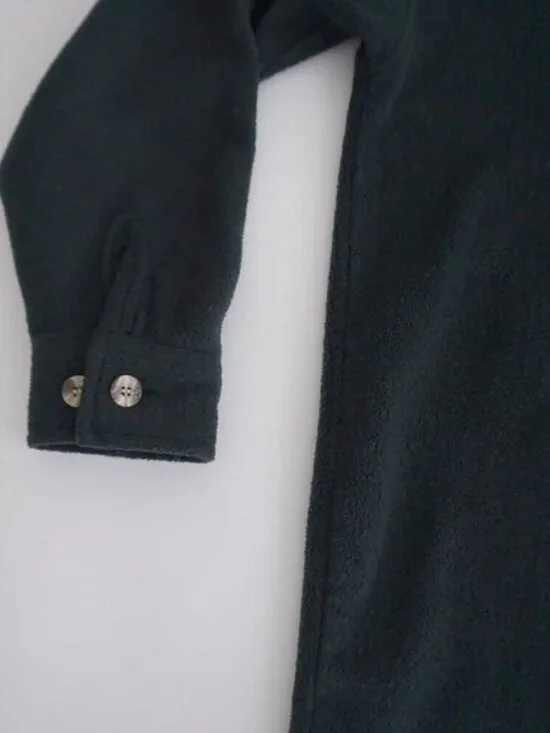 Vintage '90S Cherokee Hunter Green Embroidered Feathers Button Up Shacket S - Picture 9 of 10